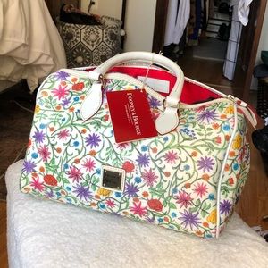 DOONEY AND BOURKE FLORAL LEATHER SATCHEL